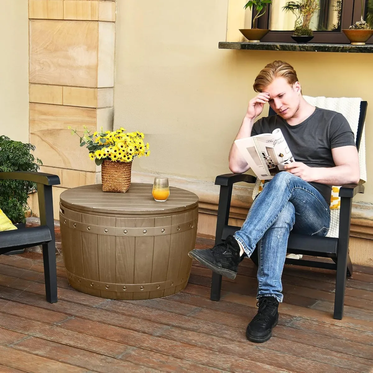 127L Garden Storage Box Waterproof Large Outdoor - Image 2