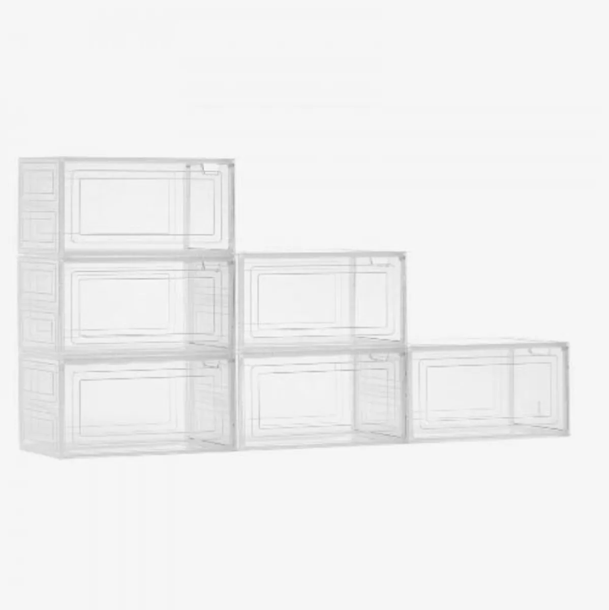 Shoe Storage Boxes, 6 Pack Clear - Image 1