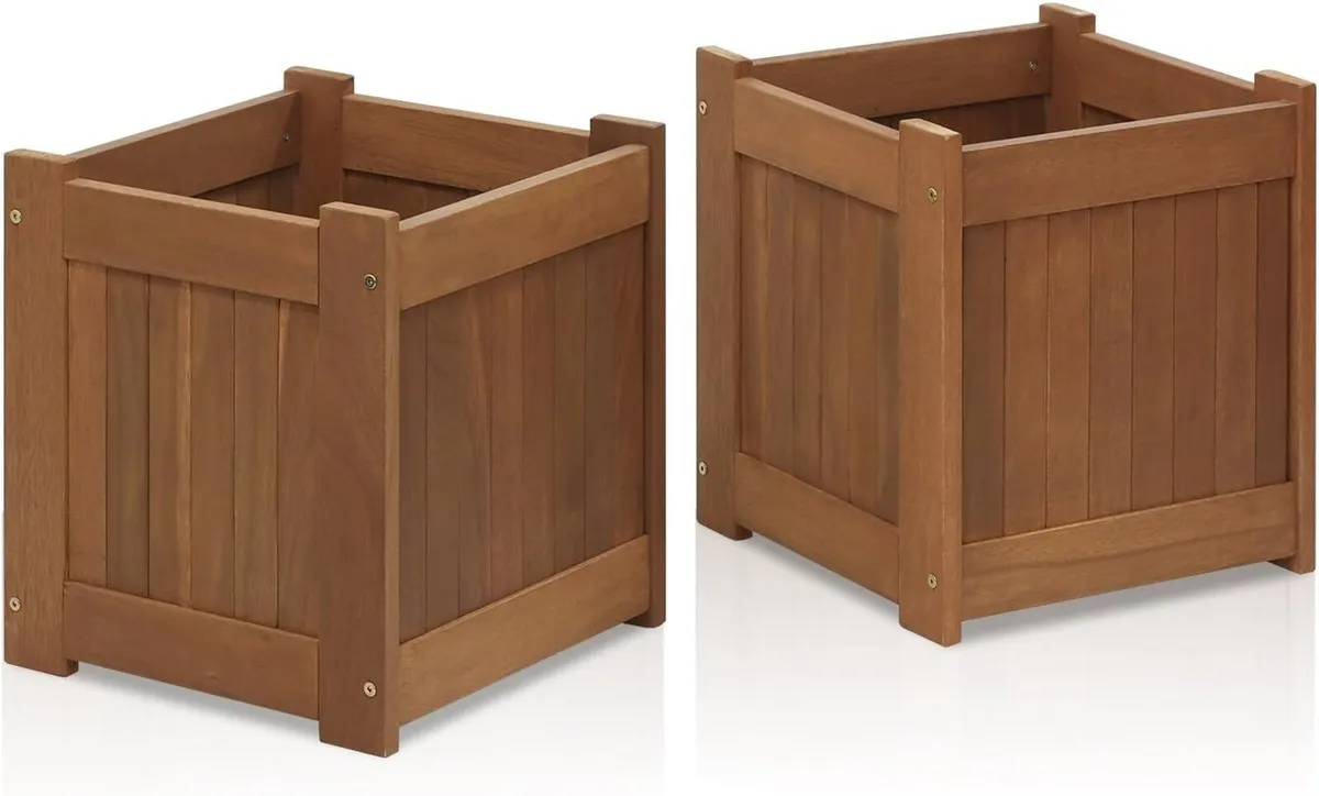 Tioman Hardwood Outdoor Flower Box Planter Stand - Image 1
