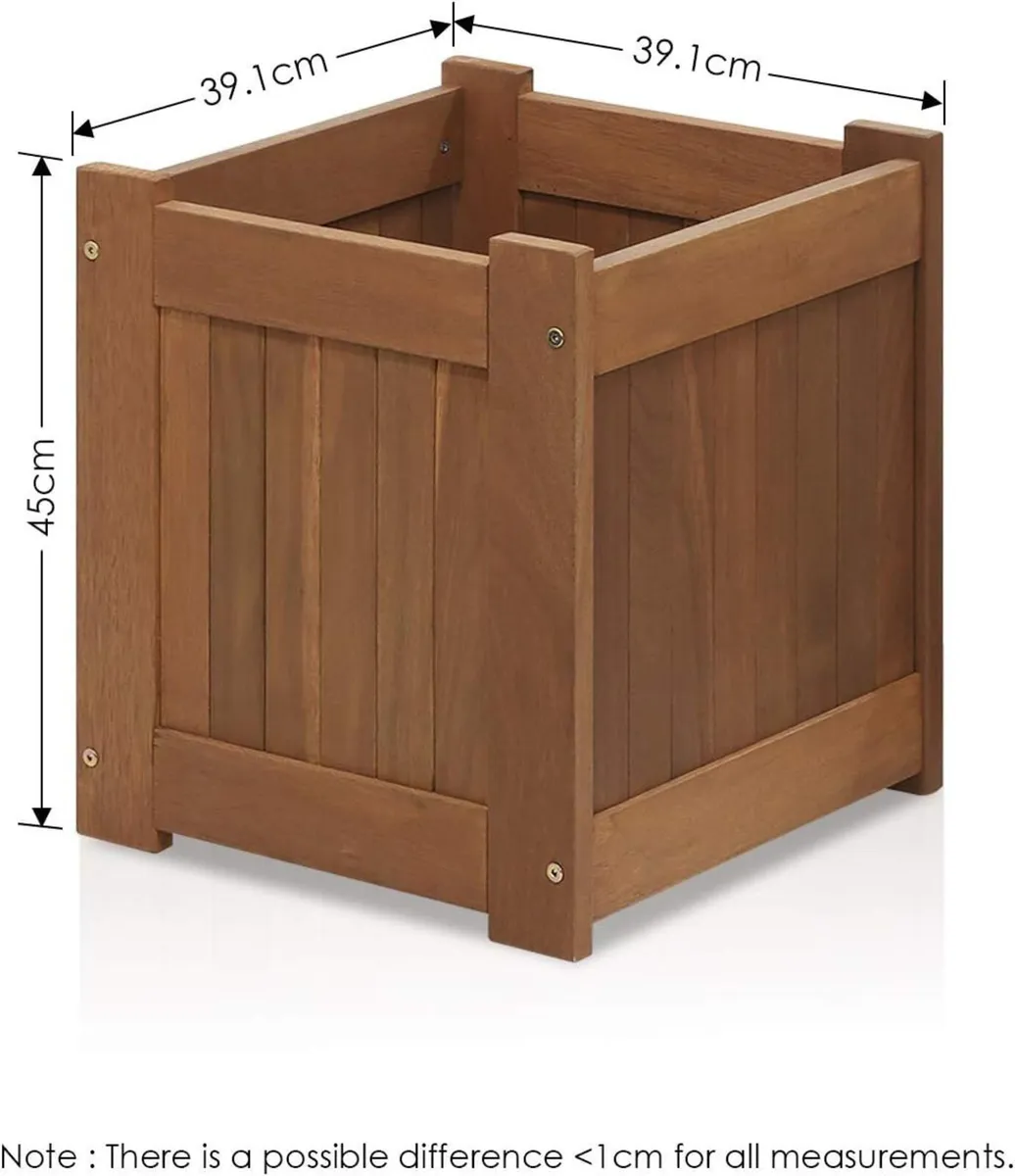 Tioman Hardwood Outdoor Flower Box Planter Stand - Image 2