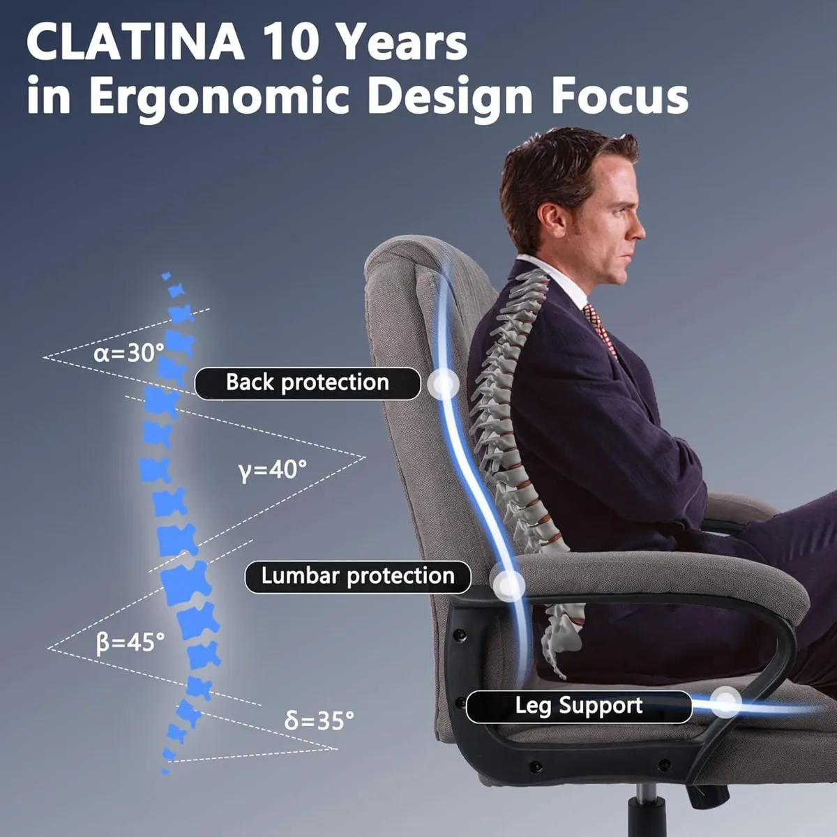 Cloth Fabric Office Desk Chair Adjustable Height - Image 4