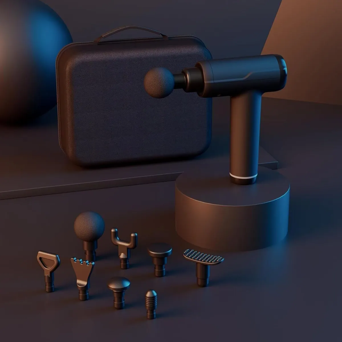 Massage Gun w/ 8 Heads Compact Muscle Massager - Image 2