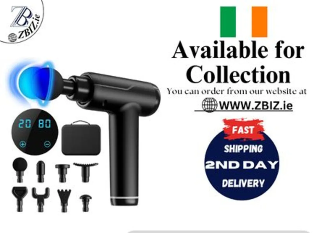 Massage Gun w/ 8 Heads Compact Muscle Massager - Image 1