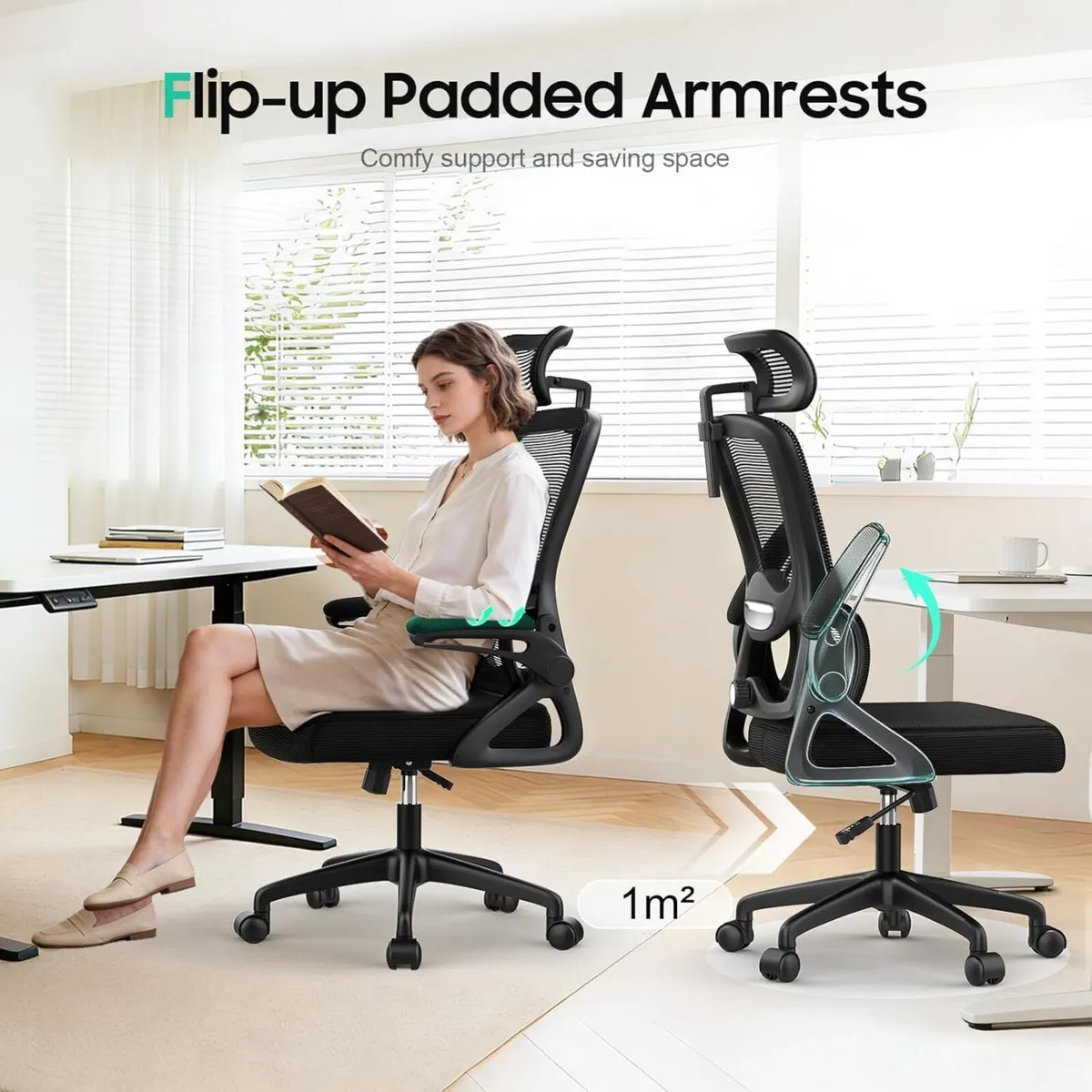 Office Chair Ergonomic Desk -Dual Backrest Design - Image 4