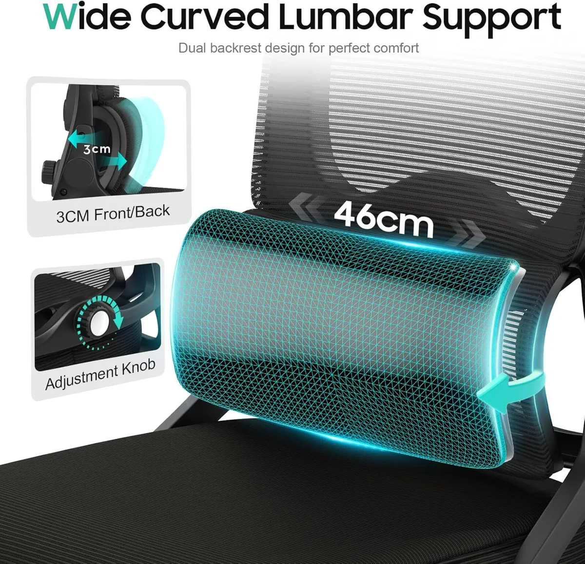 Office Chair Ergonomic Desk -Dual Backrest Design - Image 2