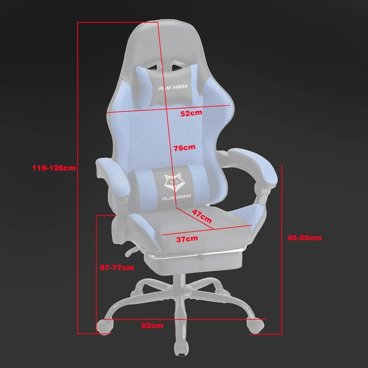 Gaming Chair Ergonomic Reclining Seat With - Image 3