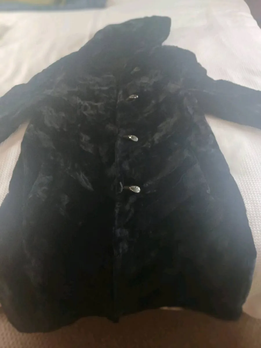 Navy sheared mink fur coat - Image 1