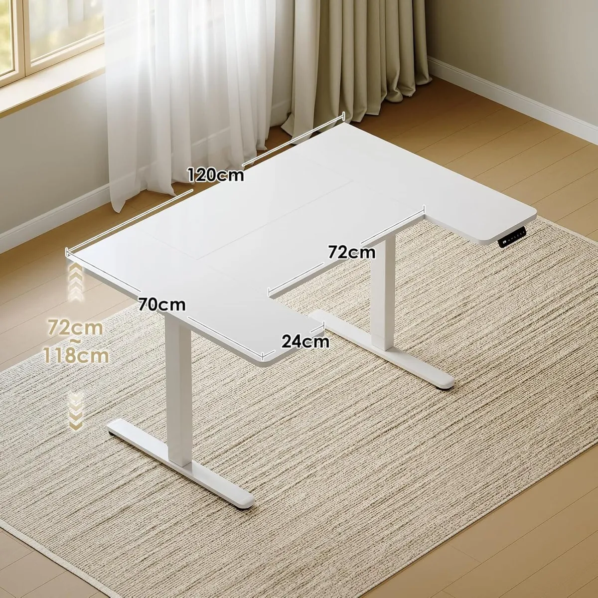 Electric Standing Desk 120cm U Shaped Height - Image 2