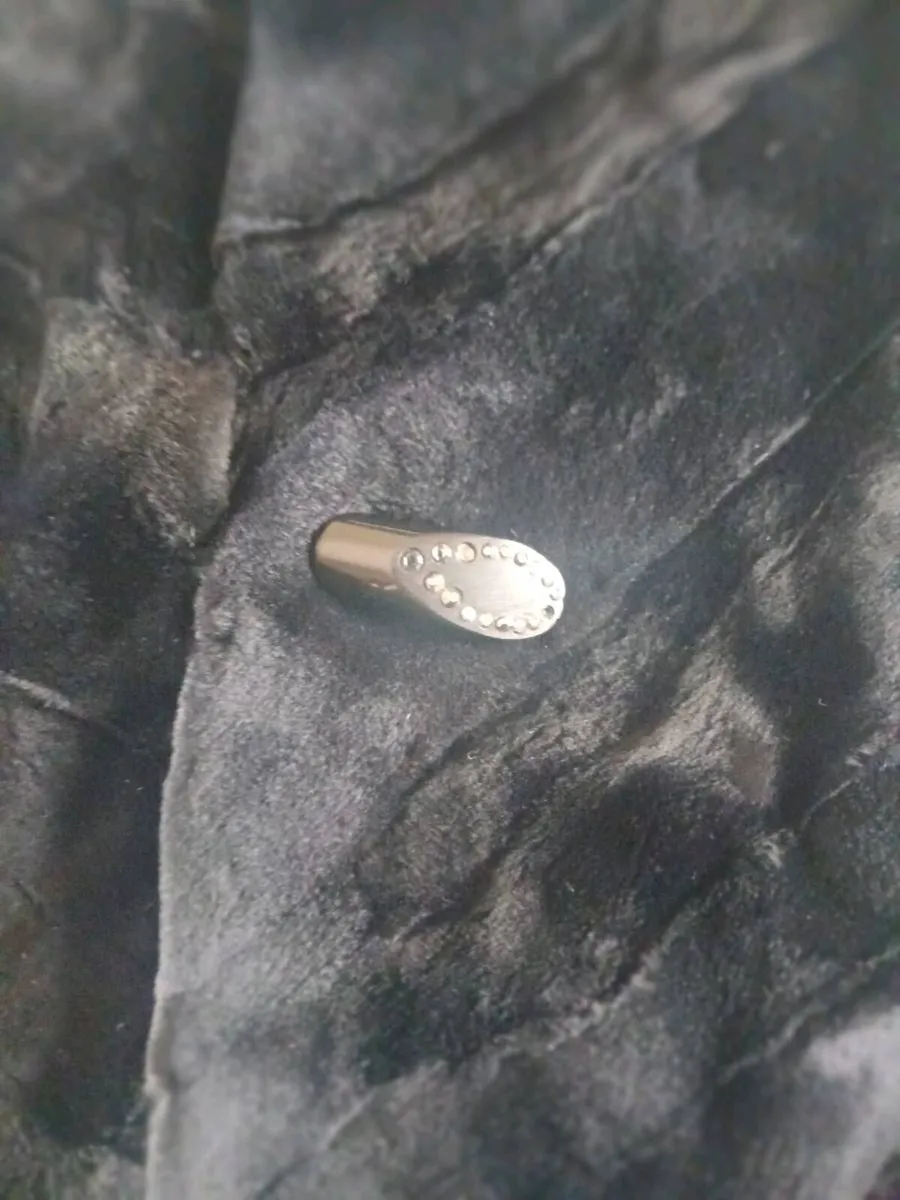 Navy sheared mink fur coat - Image 2