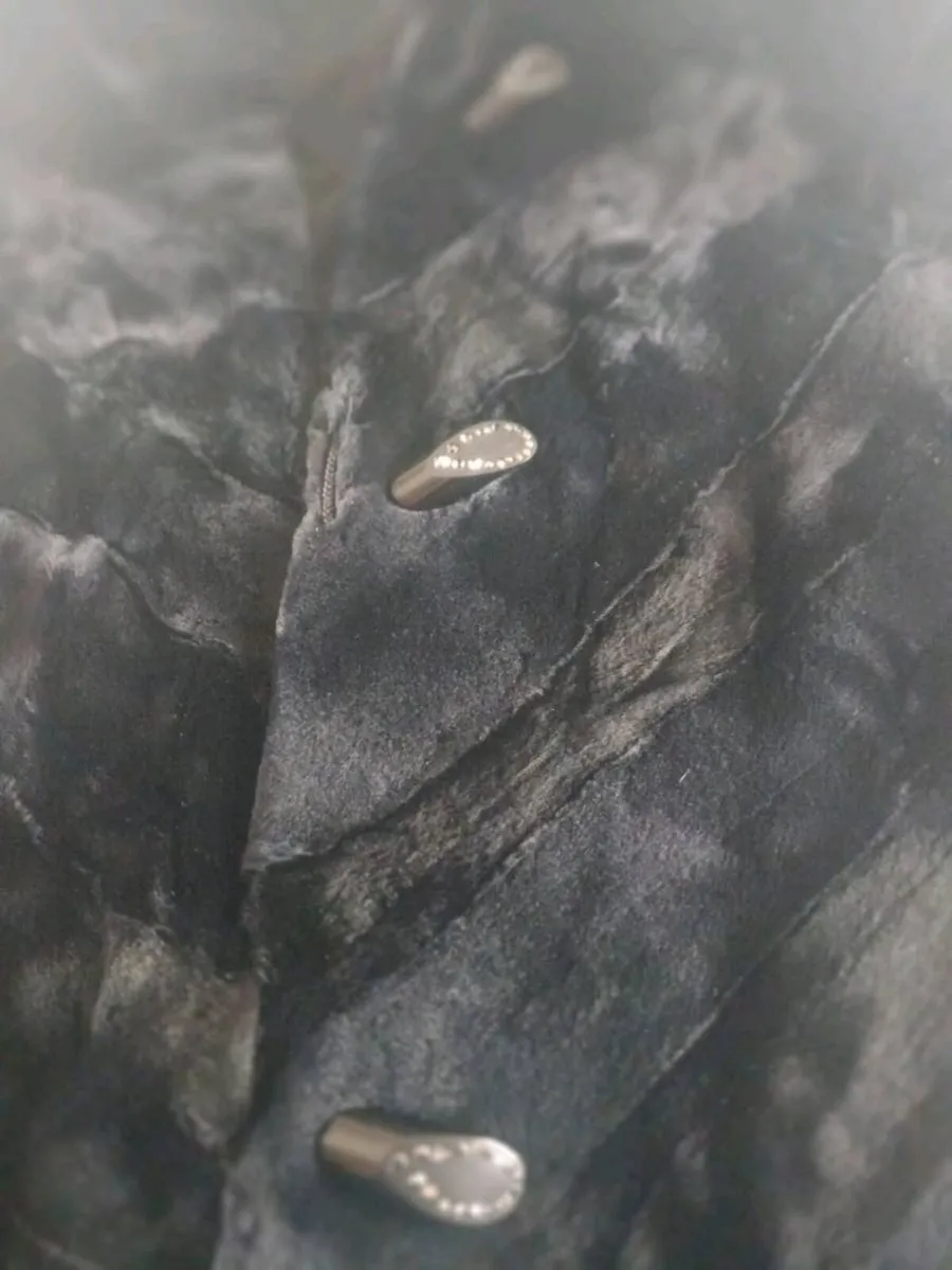 Navy sheared mink fur coat - Image 3