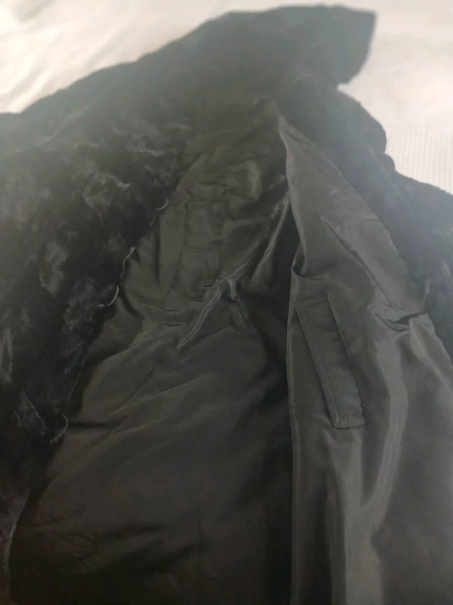 Navy sheared mink fur coat - Image 4