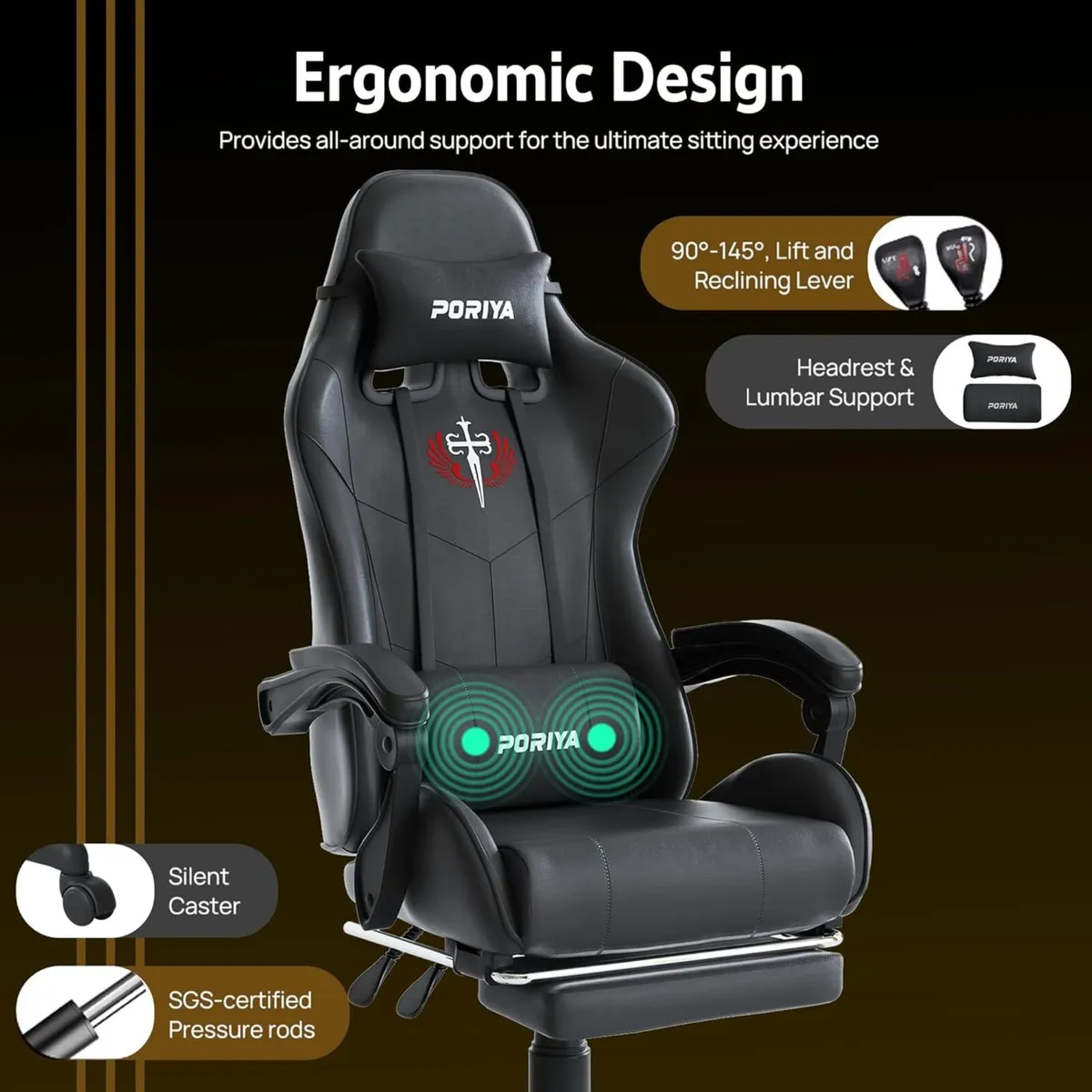 Gaming Chair with Adjustable Backrest Ergonomic - Image 4