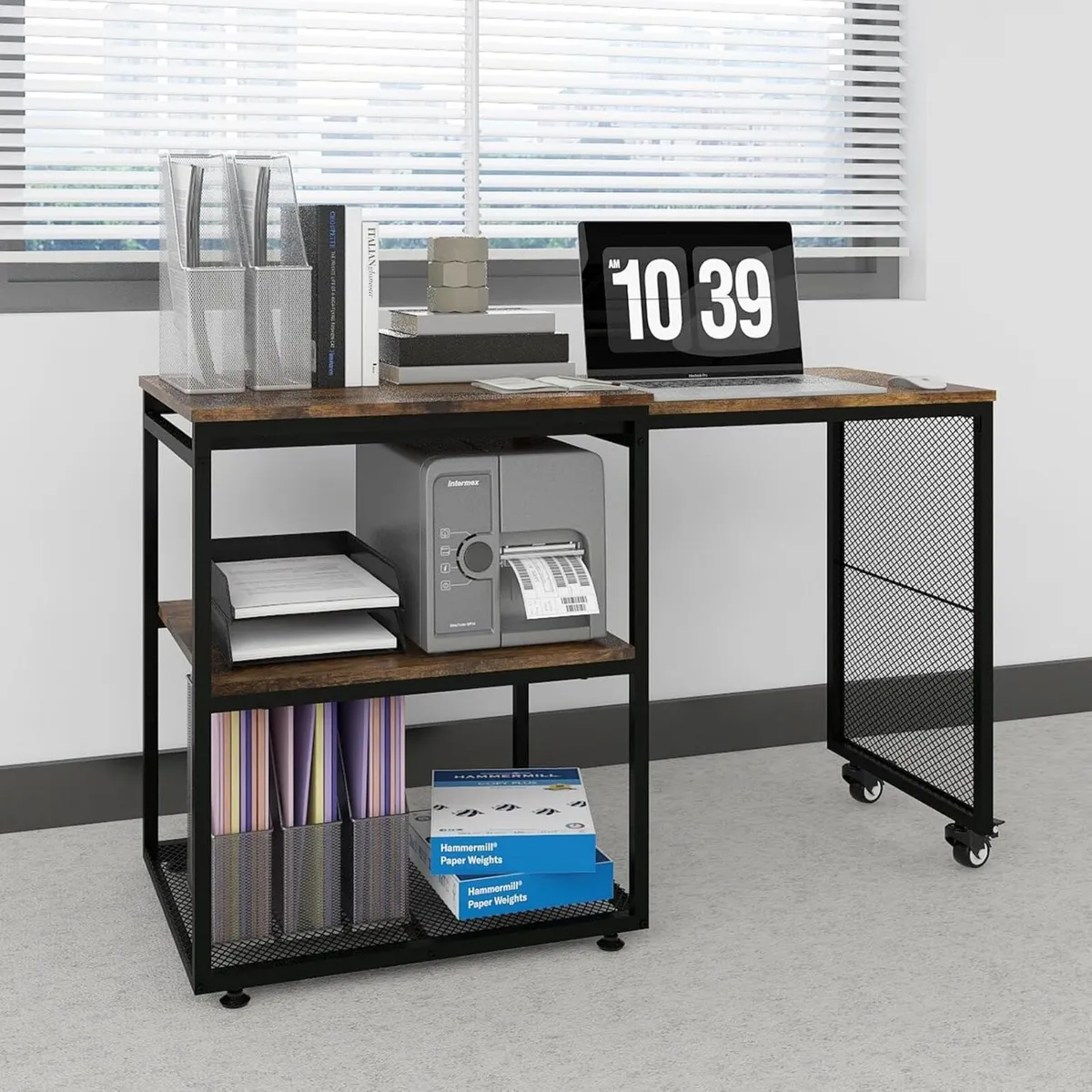 Large Printer Stand with Storage Shelves Extendabl - Image 2