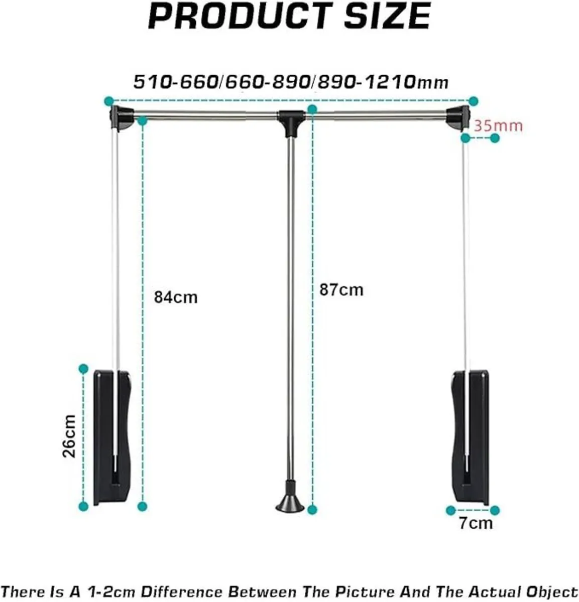 Pull Down Clothes Rail, Retractable, Heavy Duty - Image 3