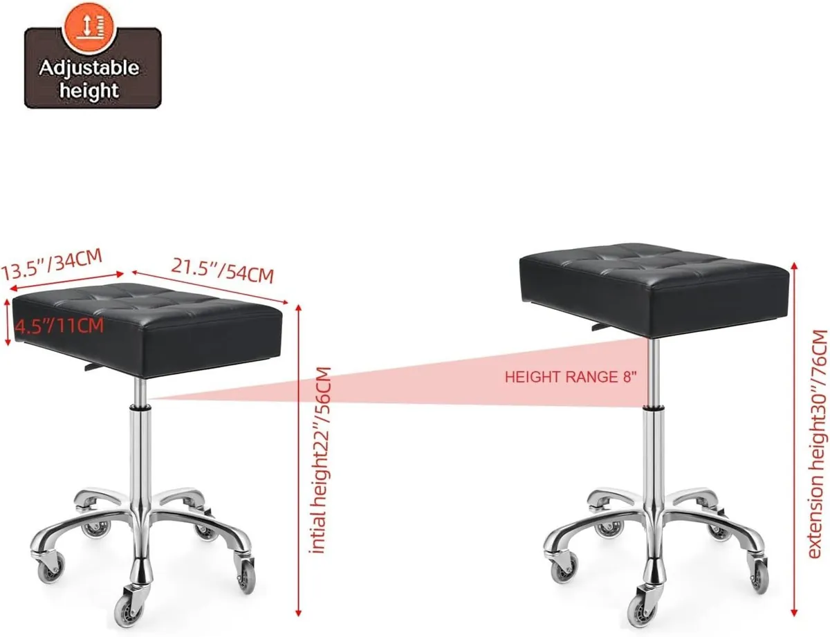Heavy Duty Stools with Wheels 400lb Backless - Image 2