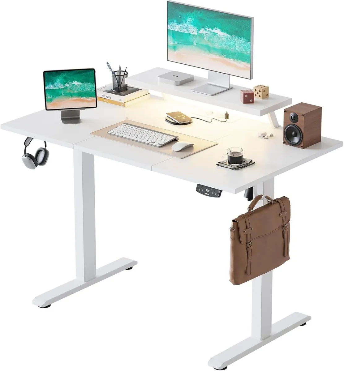 Electric Standing Desk with Movable Monitor Stand - Image 1