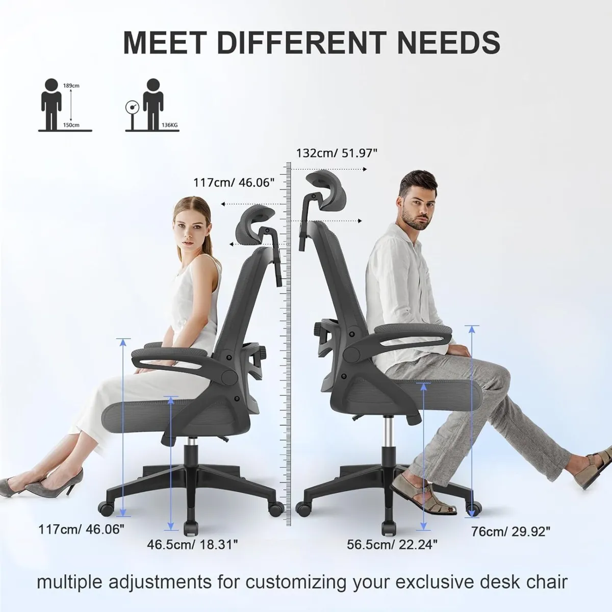 Office Chair Ergonomic with Lumbar Support - Image 2
