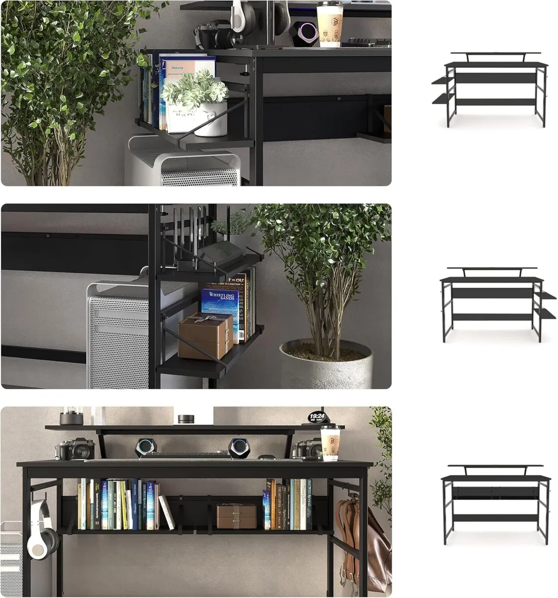 Computer Desk Workstation Writing with 2 Adjustabl - Image 4