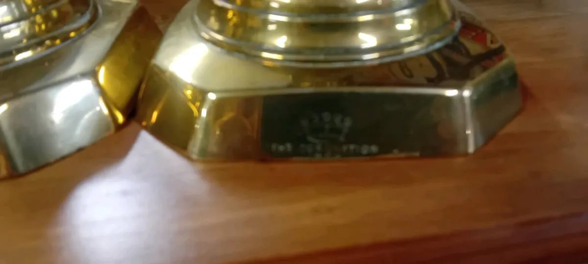 Pair Of Brass Coronation Candlesticks - Image 3