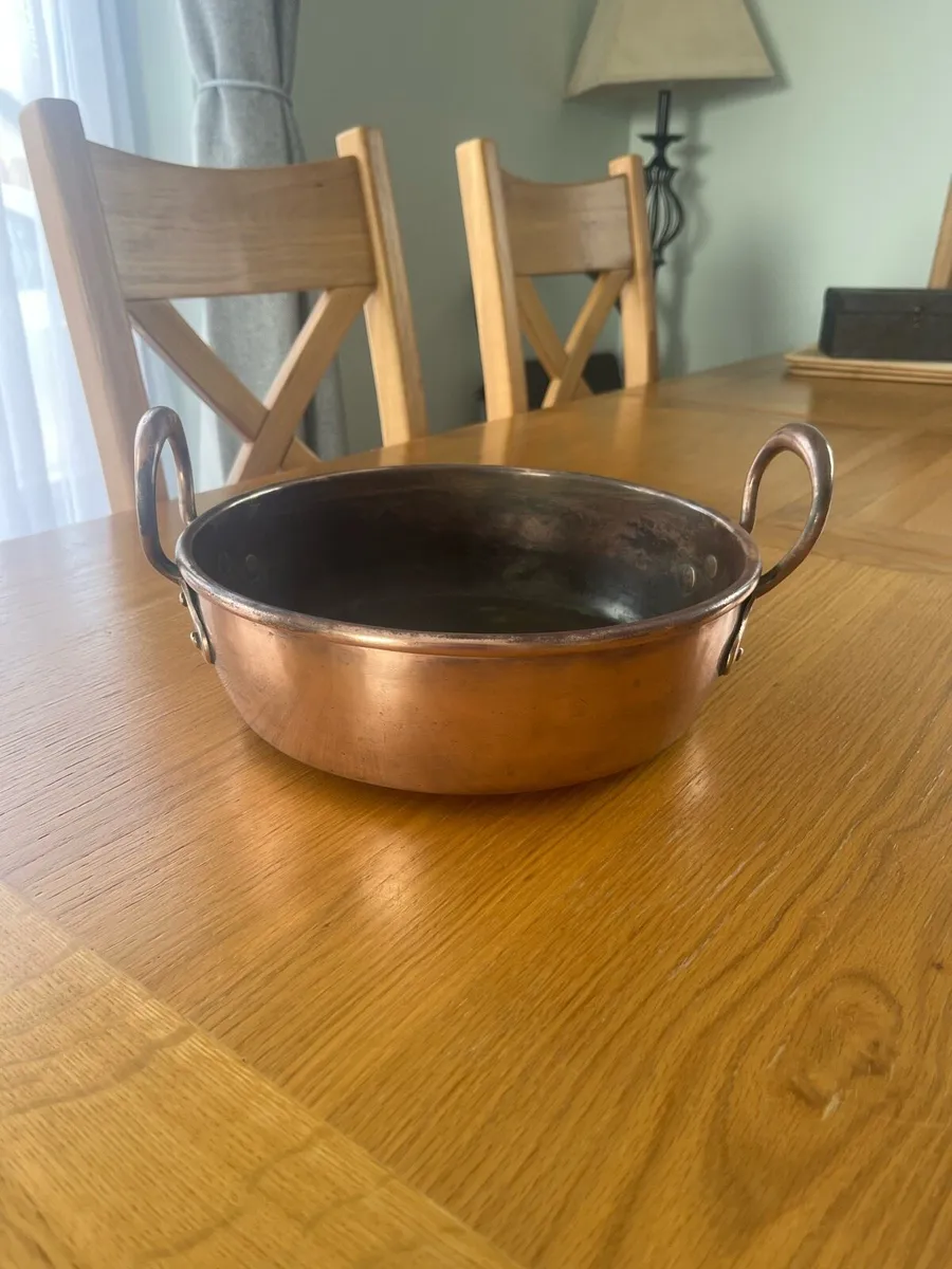 Antique French Copper Preserve Pan - Image 1