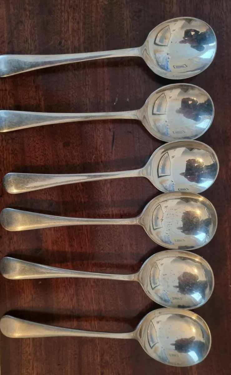 Antique Silver Soup Spoons - Image 2
