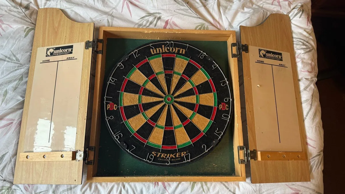 Darts board and Cabinet - Image 1