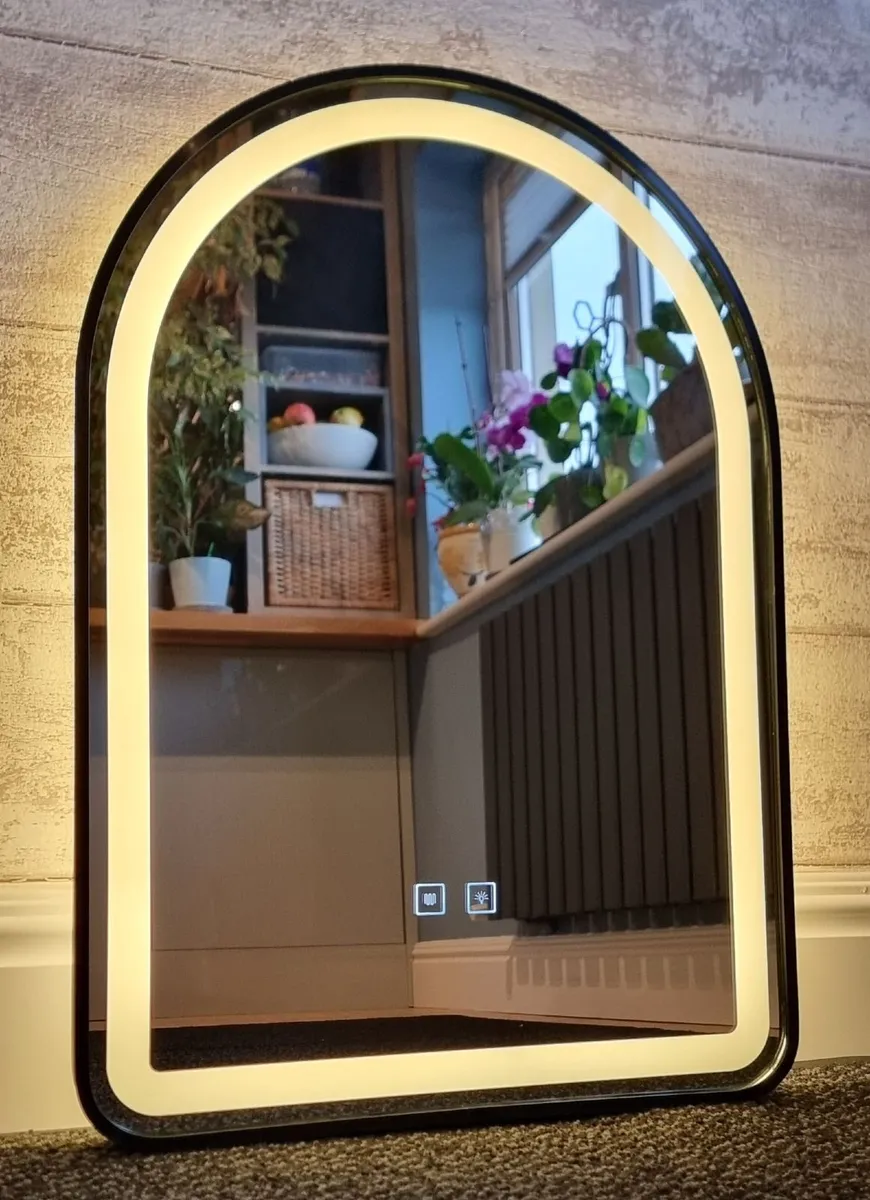 LED Bathroom Mirror Black Frame Antifog Dual LED - Image 4
