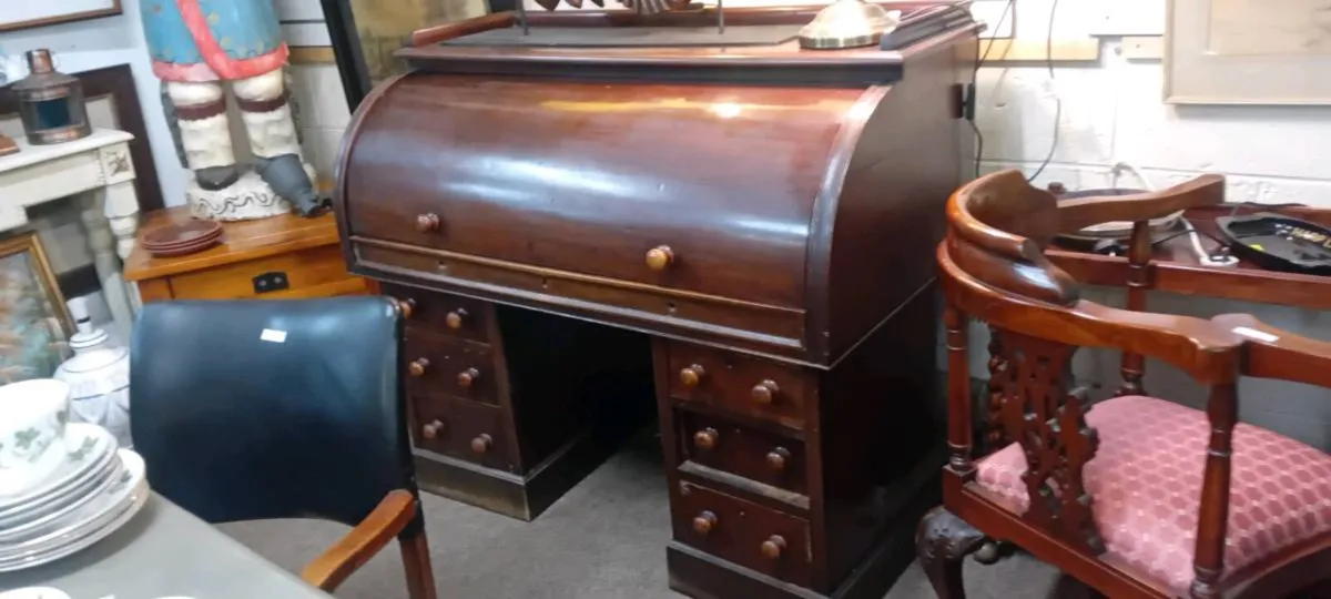 Victorian Roll Top Office Desk - Image 1