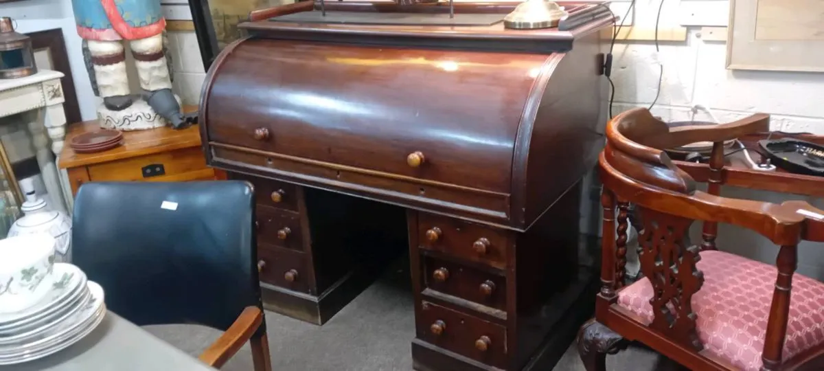 Victorian Roll Top Office Desk - Image 2