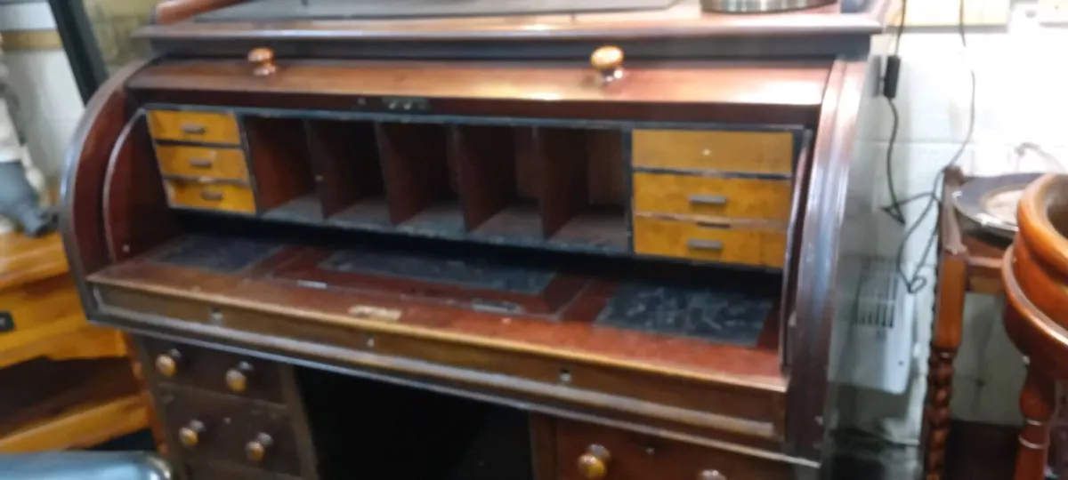 Victorian Roll Top Office Desk - Image 3