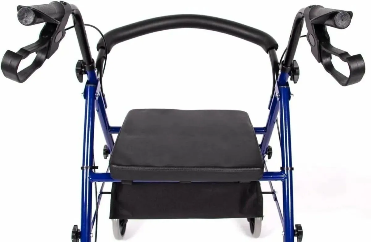Easy-Fold Rollator with Basket for Convenience - Image 1