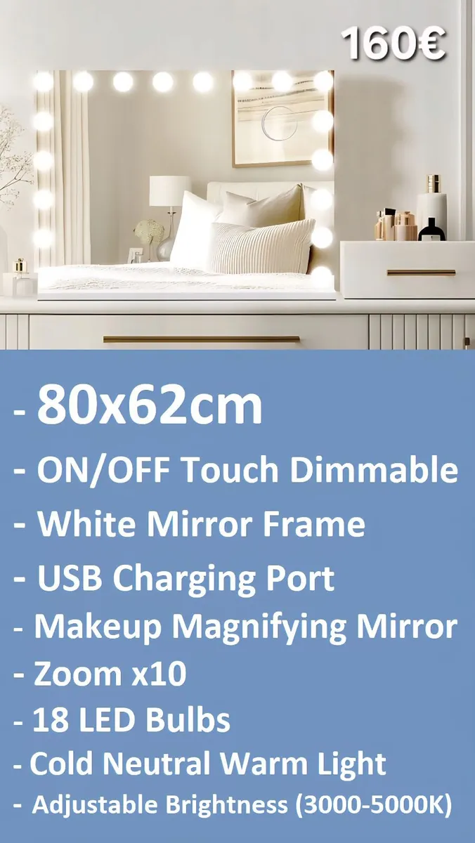 Makeup Vanity Mirror Bright Light Dressing Table - Image 2