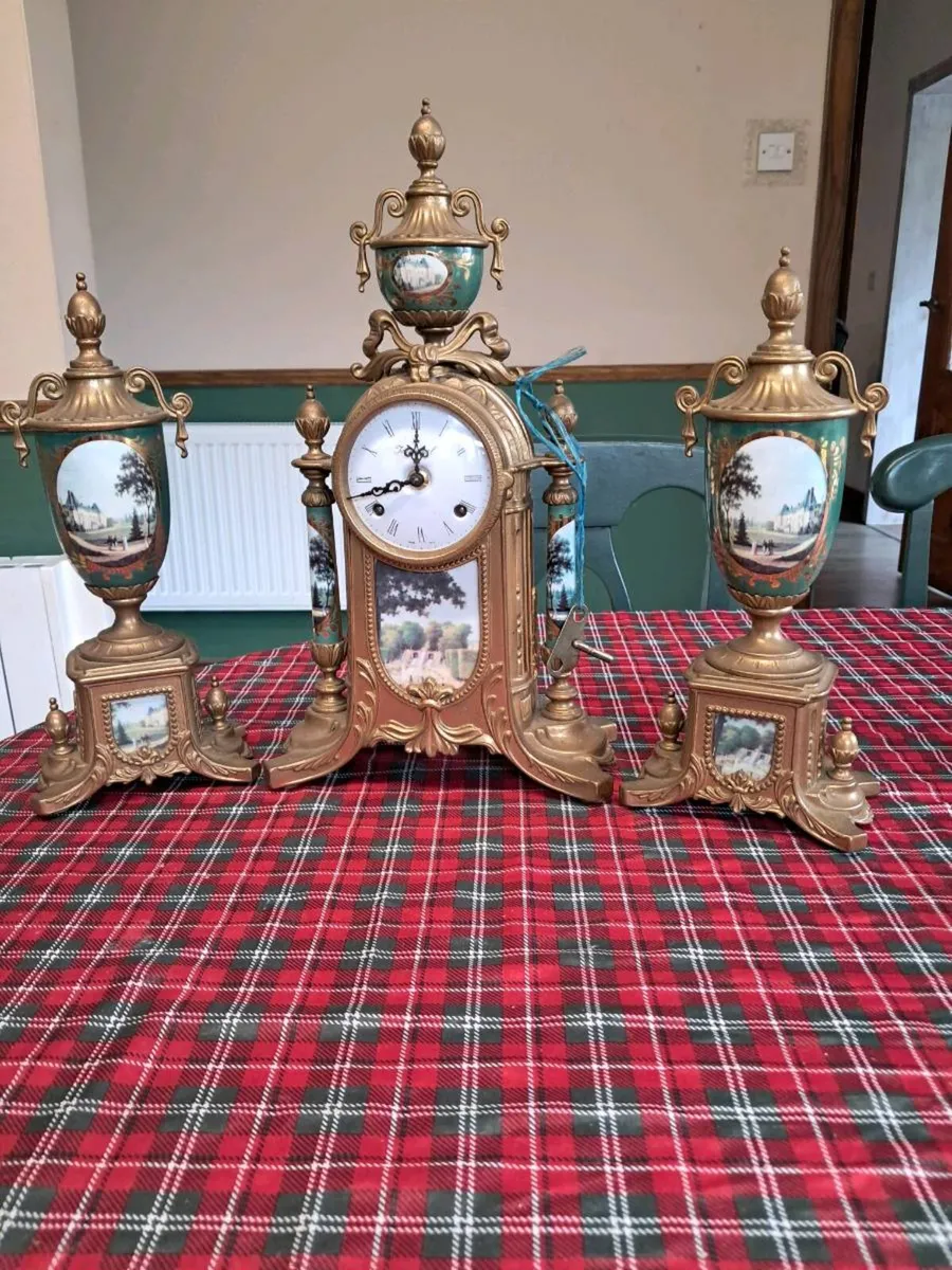 Antique clock & urns