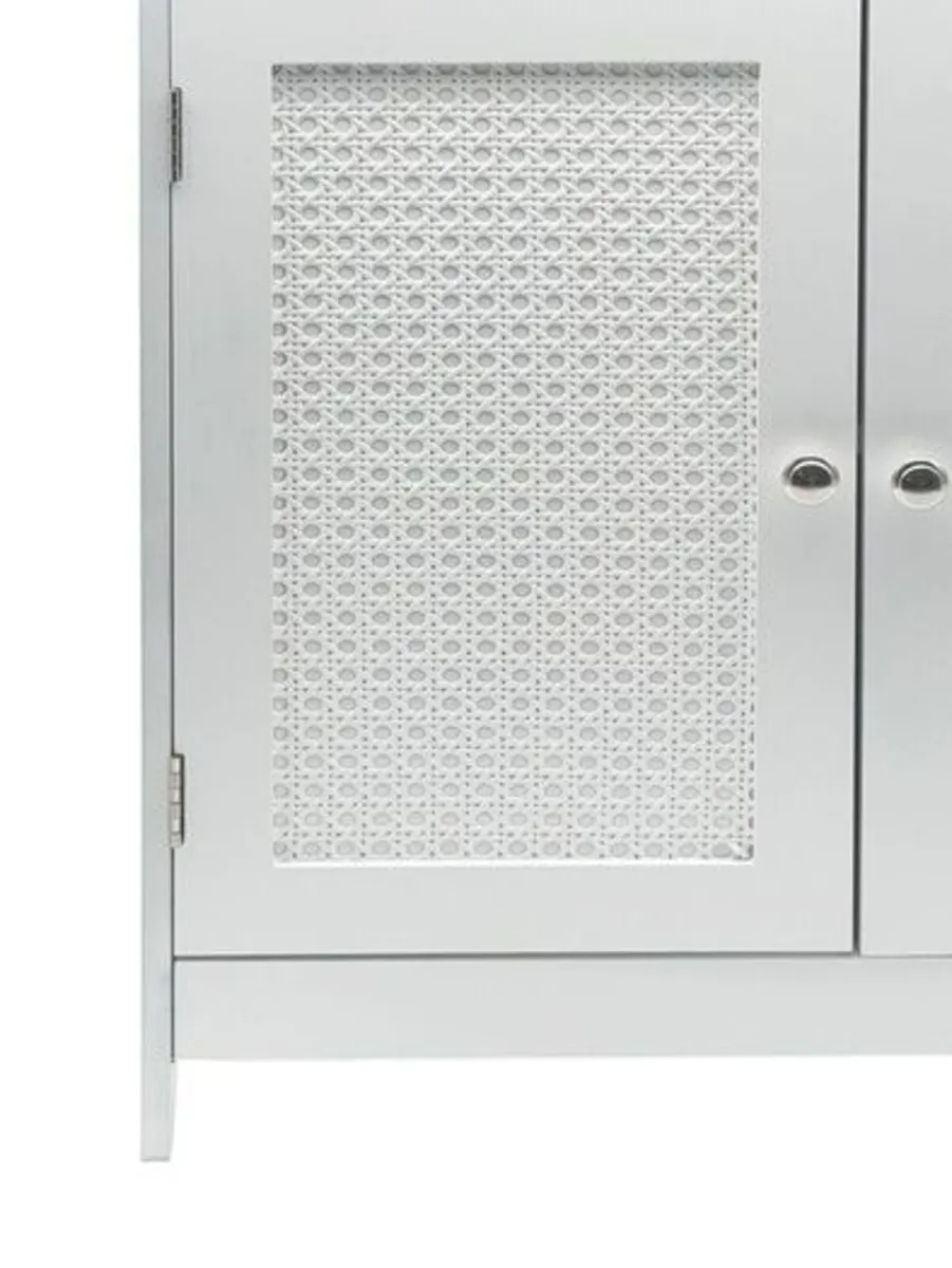 White Storage Cabinet with Doors - Image 2