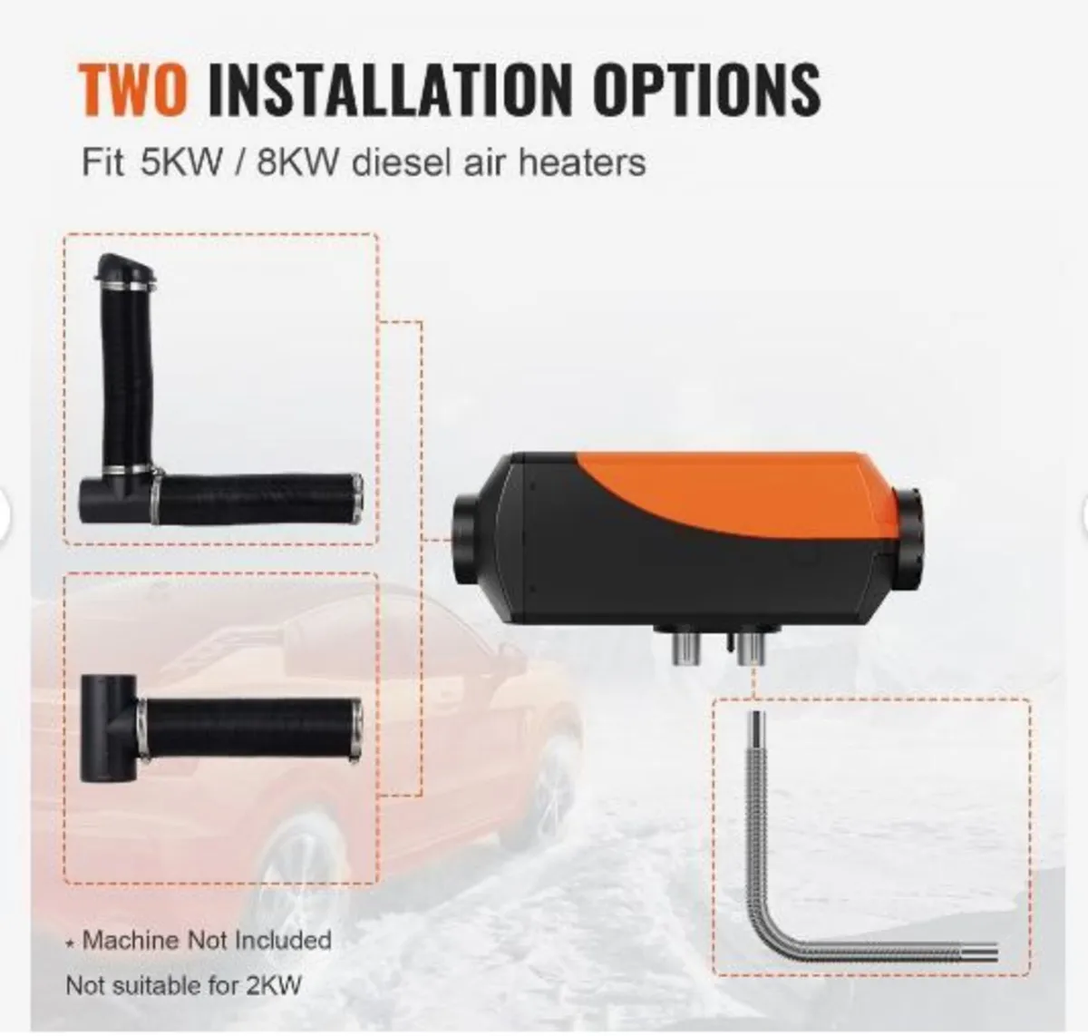 Diesel Heater Pipe Ducting Set, 76 mm - Image 4