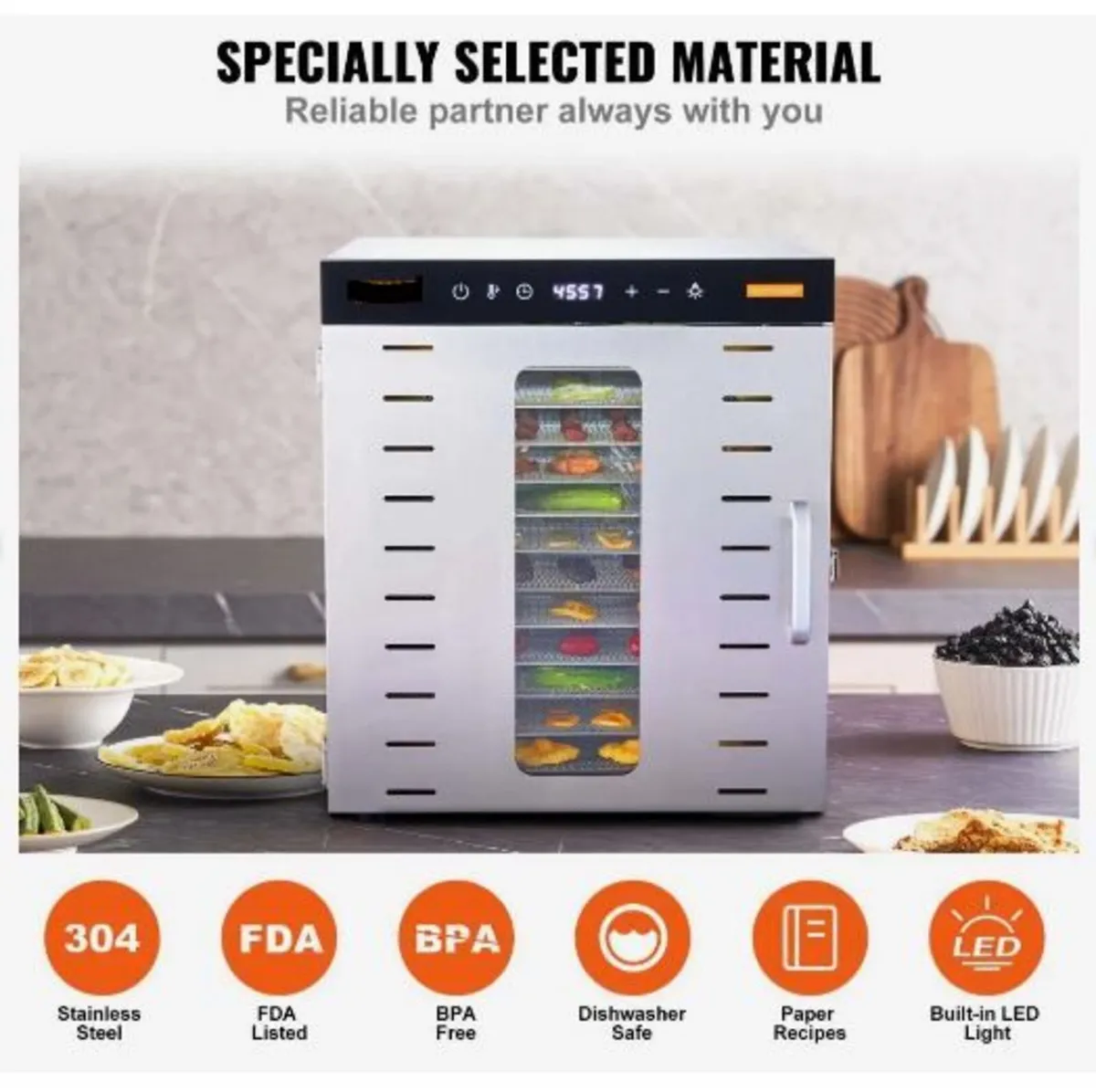 10 Trays Food Dehydrator Machine Stainless Steel - Image 2