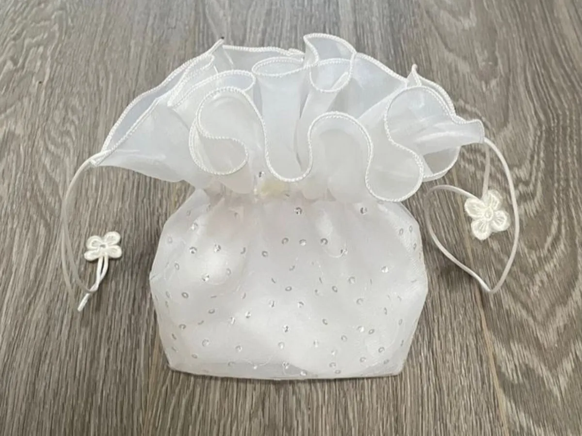 Girls First Holy Communion Bag, Gloves, Hair Studs - Image 2