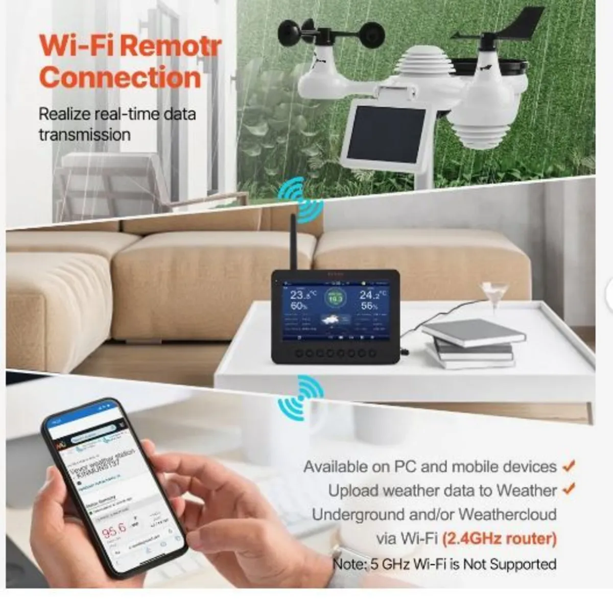 7-in-1 Wi-Fi Weather Station 186mm - Image 3