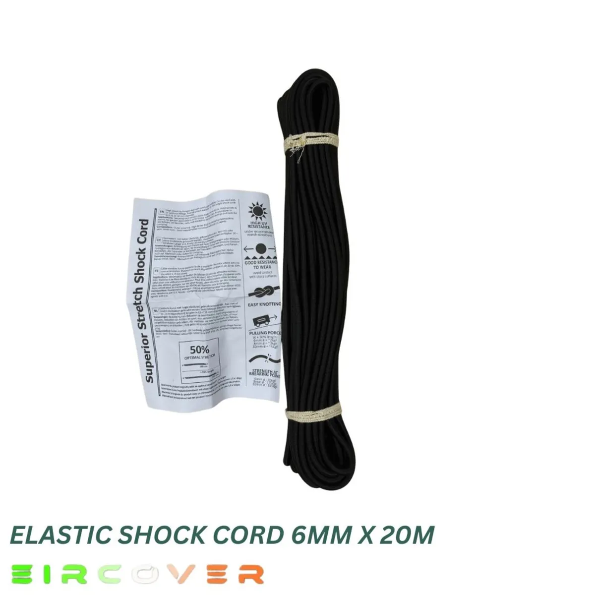 Elastic bungee rope 6mm / 20m - Black - Image 2
