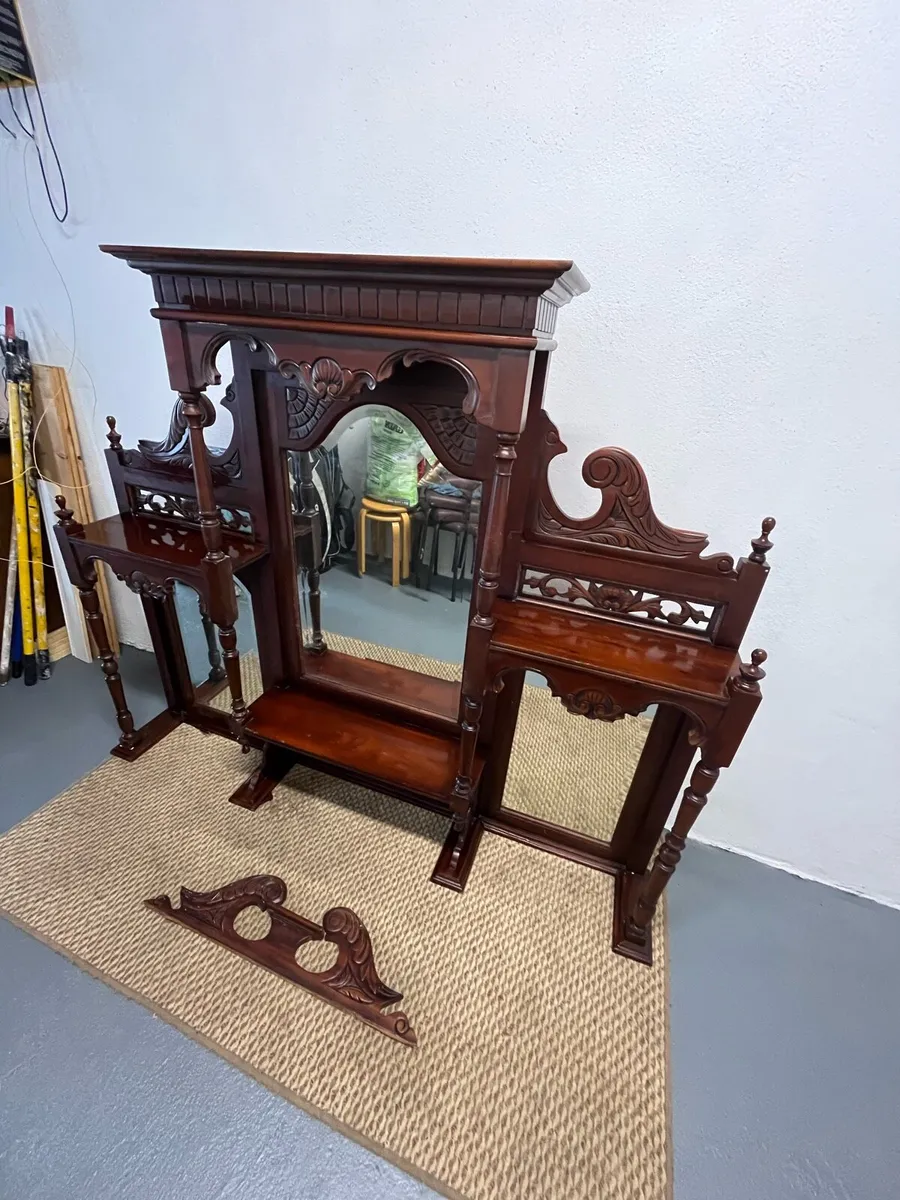 Antique Mahogany Mirror Back/Dresser Top - Image 2