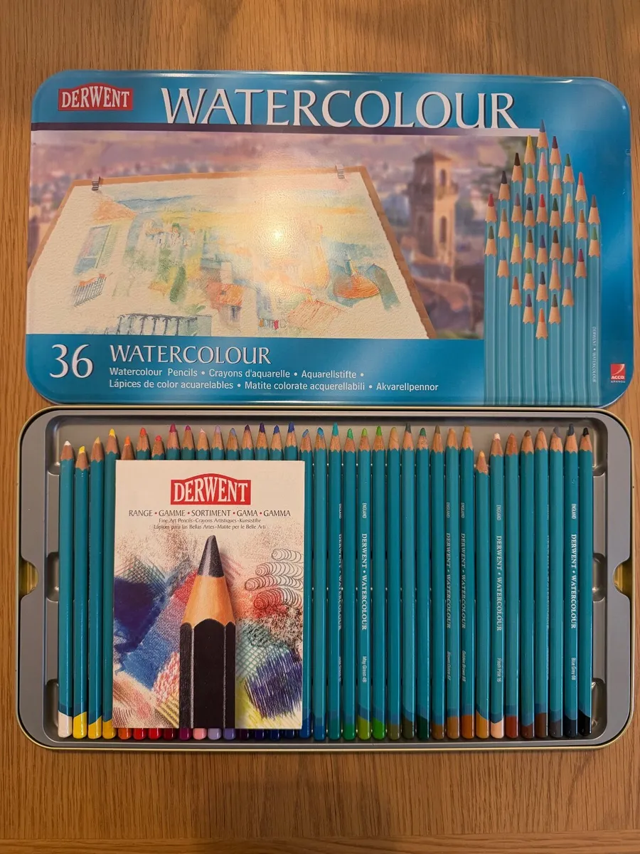 Derwent watercolour pencils and drawing blocks - Image 1