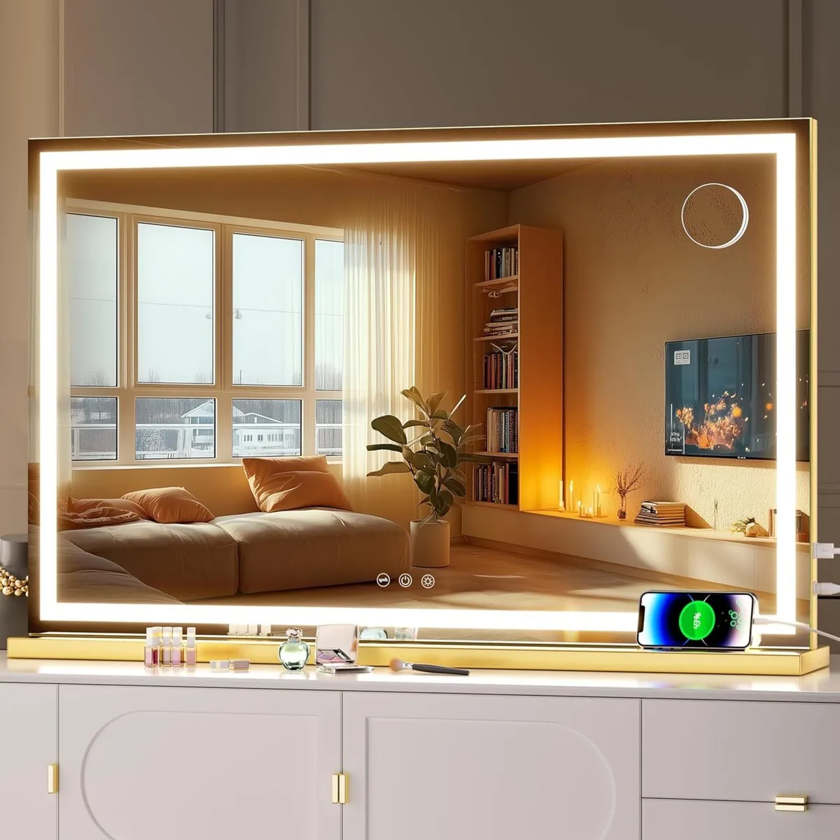 Vanity Mirror with Lights 80 x 50cm LED Makeup - Image 1