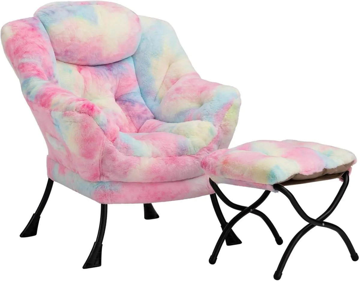 Armchair with Footstool Chairs for Living Room - Image 1