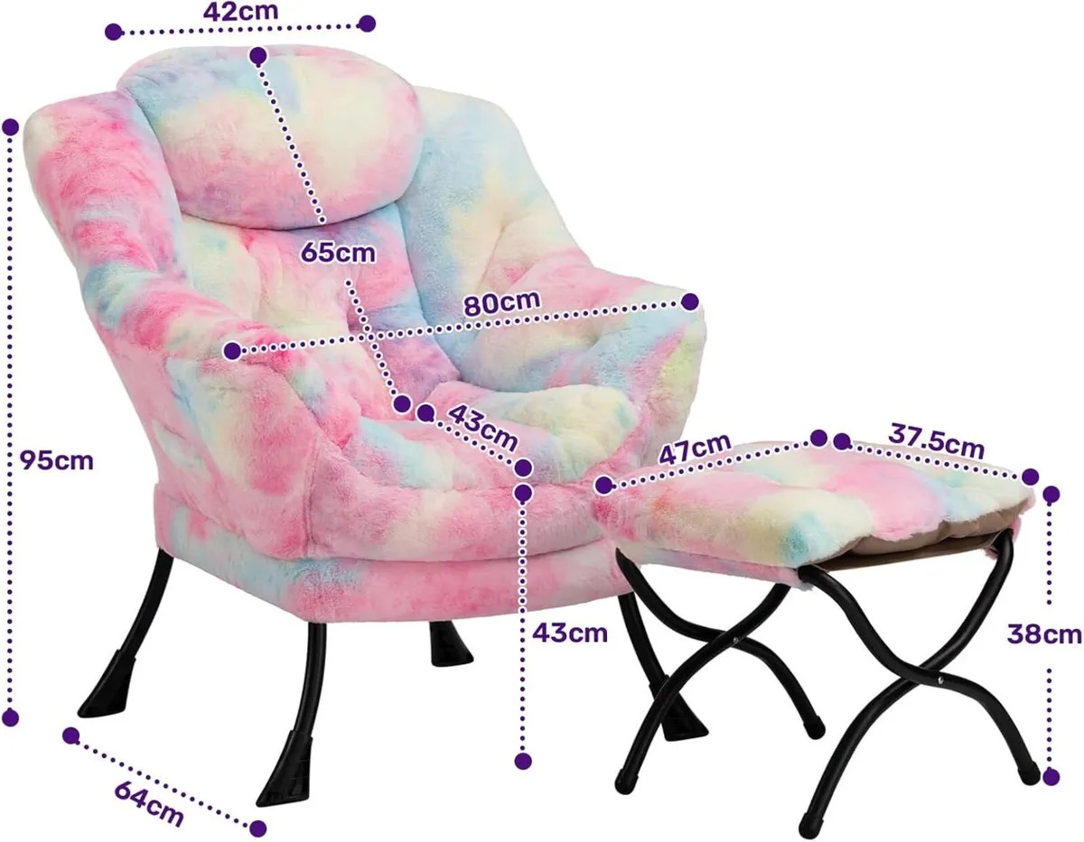 Armchair with Footstool Chairs for Living Room - Image 3