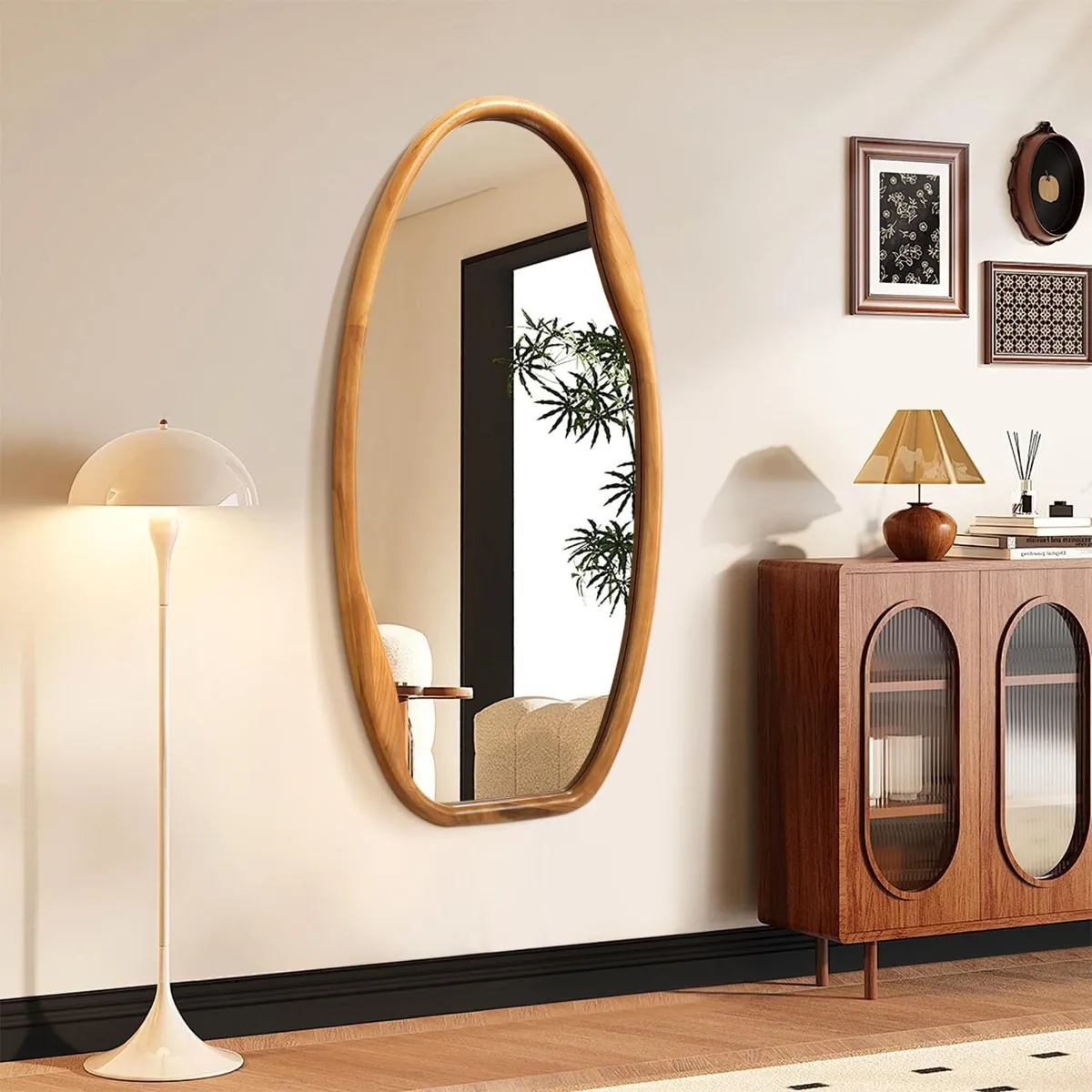 Wooden Frame Wall Mirror Irregular Mirrors for - Image 4