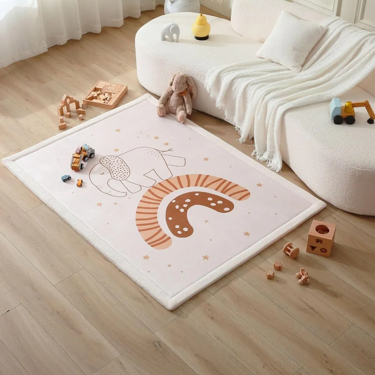 Premium Large Coral Velvet Baby Play Mat 170x120x2 - Image 1
