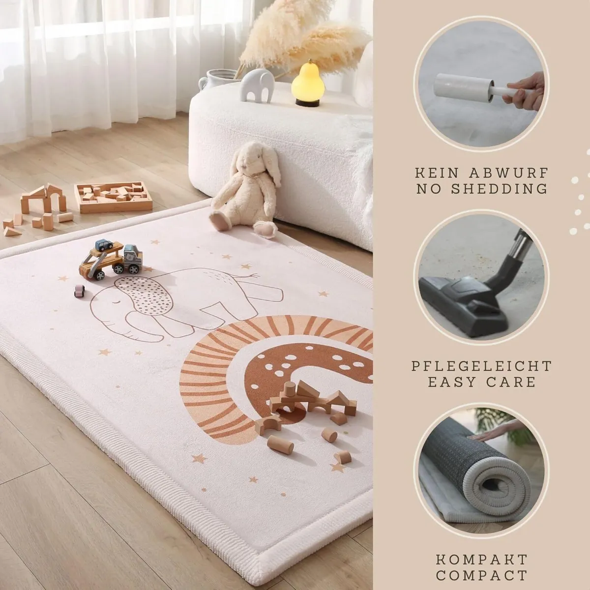 Premium Large Coral Velvet Baby Play Mat 170x120x2 - Image 4