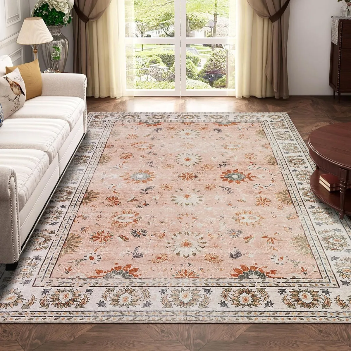 Machine Washable Rug Large Vintage Area Short - Image 1