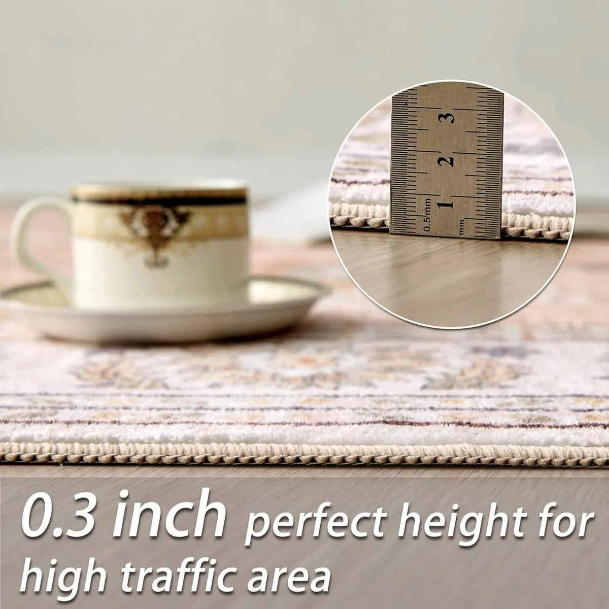 Machine Washable Rug Large Vintage Area Short - Image 4