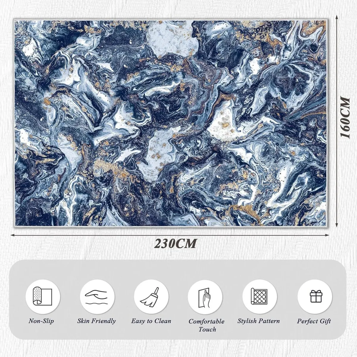 Living Room Rugs Large - 160x230 cm Upgraded 10mm - Image 2